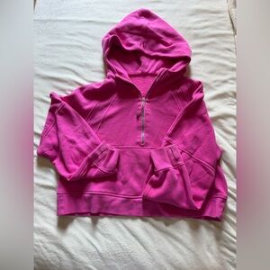 Lululemon Hot Pink Scuba Hoodie Half Zip M/L